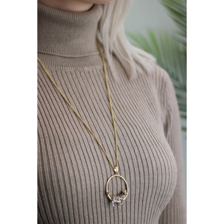 Bill Skinner Clouded Leopard Hoop Pendant Necklace - Gold