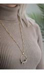 Bill Skinner Gold Clouded Leopard Hoop Pendant Necklace  