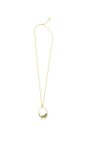 Bill Skinner Gold Clouded Leopard Hoop Pendant Necklace  