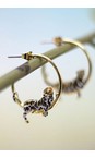 Bill Skinner Gold Clouded Leopard Hoop Earring  