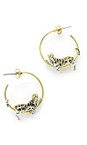 Bill Skinner Gold Clouded Leopard Hoop Earring  