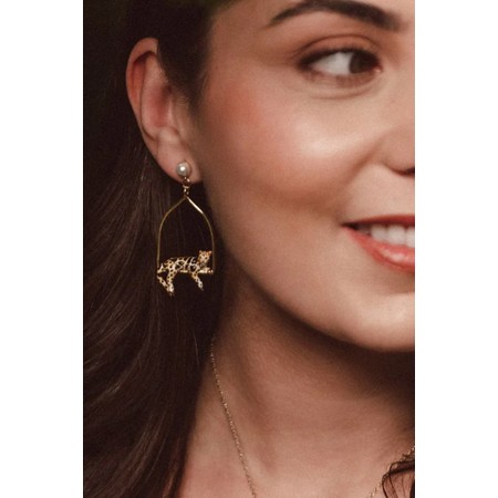 Bill Skinner Clouded Leopard Triangle Earring - Gold