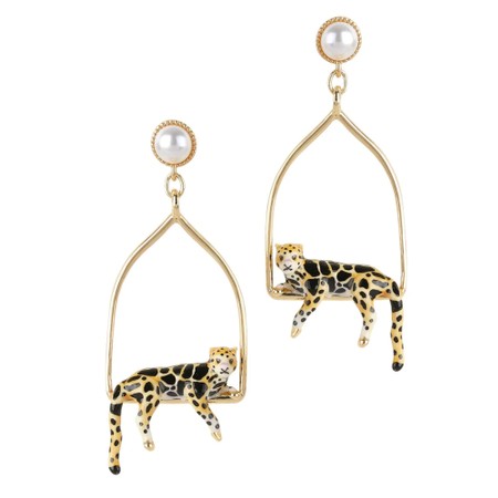 Bill Skinner Clouded Leopard Triangle Earring - Gold