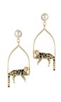 Bill Skinner Gold Clouded Leopard Triangle Earring  