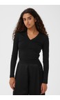 InWear Black Glitter Dagna Lurex V Neck Top  