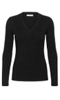 InWear Black Glitter Dagna Lurex V Neck Top  