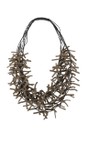 Suzie Blue Brown Knot Multi Strand Brown Jersey Necklace  