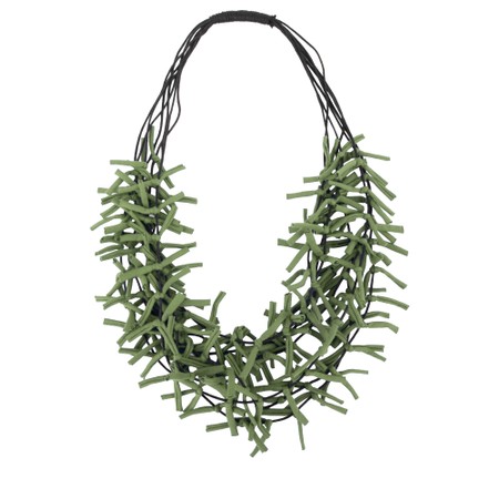 Suzie Blue Knot Multi Strand Green Jersey Necklace - Green