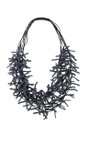 Suzie Blue Grey Knot Multi Strand Grey Jersey Necklace  