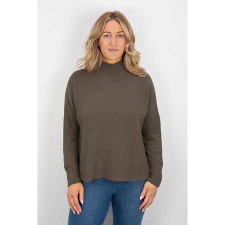 Amazing Woman Jolie Slate Boxy High Neck Knit - Grey