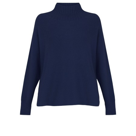 Amazing Woman Jolie French Navy Boxy High Neck Knit - Blue