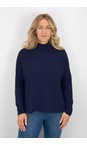 Amazing Woman French Navy Jolie French Navy Boxy High Neck Knit  