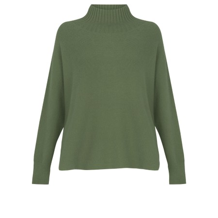 Amazing Woman Jolie Sage Green Boxy High Neck Knit - Green