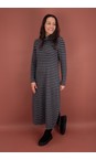 Mama B Riga Antracite Tosca R Riga Antracite Fleece Stripe Long Dress  