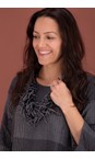 Suzie Blue Grey Knot Multi Strand Grey Jersey Necklace  
