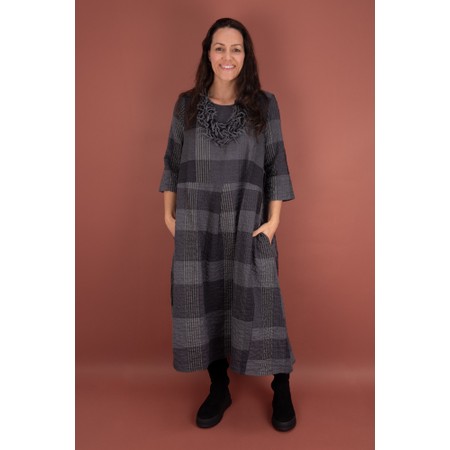 Mama B Reishi S Antracite Check Dress - Grey