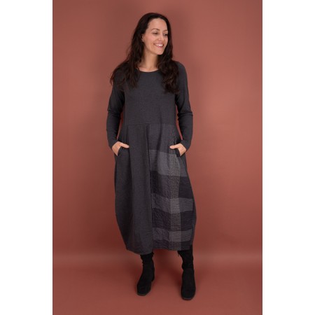 Mama B Mia S Antracite Check Insert Dress - Grey