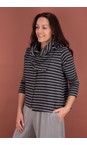 Mama B Riga Antracite Crema R Riga Antracite Stripe Fleece Cardigan  