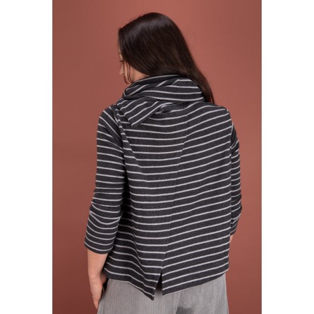 Mama B Crema R Riga Antracite Stripe Fleece Cardigan - Grey