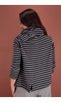 Mama B Riga Antracite Crema R Riga Antracite Stripe Fleece Cardigan  