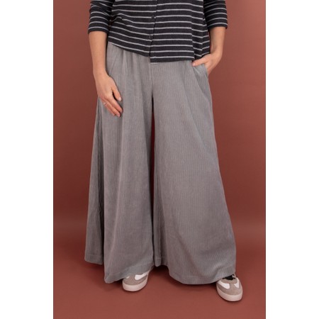 Mama B Nuccia Soft Nebbia Cord Wide Trouser - Grey