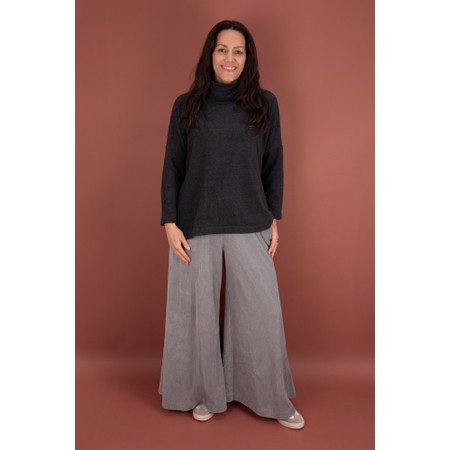 Mama B Nuccia Soft Nebbia Cord Wide Trouser - Grey
