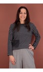 Mama B Riga Antracite Buccia R Riga Antracite Boxy Stripe Top  