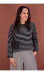 Mama B Riga Antracite Buccia R Riga Antracite Boxy Stripe Top  
