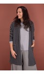 Mama B Riga Antracite Soufle R Riga Antracite Stripe Fleece Cardigan  