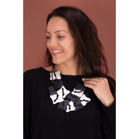 Suzie Blue Monochrome Leather Necklace - Black