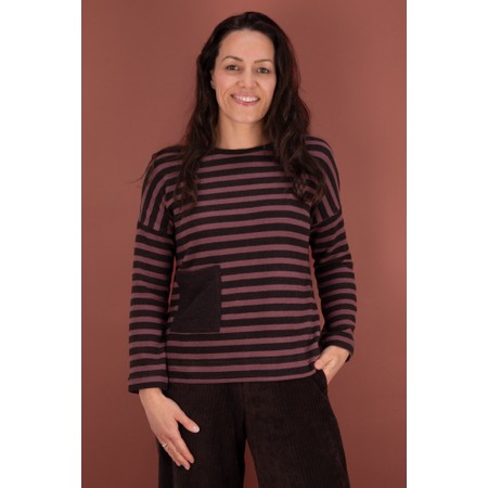 Mama B Buccia R Riga Moro Boxy Stripe Top - Purple
