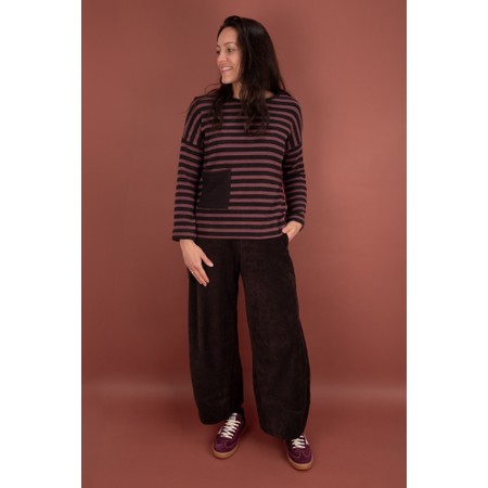 Mama B Buccia R Riga Moro Boxy Stripe Top - Purple