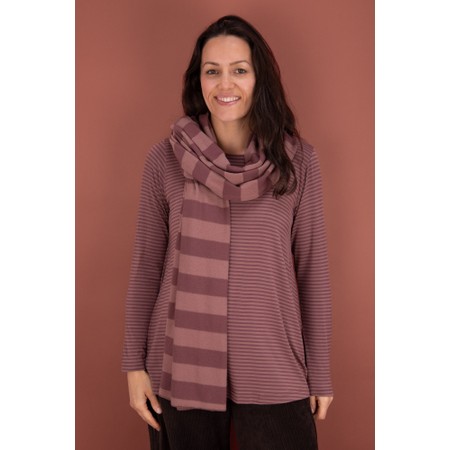 Mama B Segovia R Riga Cipolla Stripe Fleece Scarf - Brown