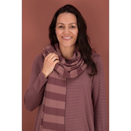 Mama B Segovia R Riga Cipolla Stripe Fleece Scarf - Brown