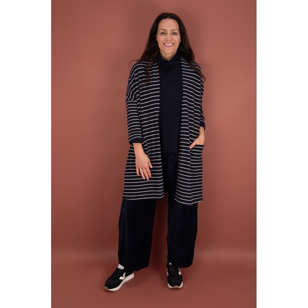 Mama B Soufle R Riga Notte Stripe Fleece Cardigan Riga Notte