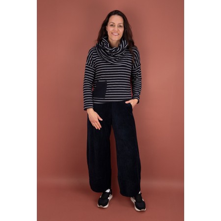 Mama B Lipsia Notte Easy Fit 7/8 Cord Trouser - Blue