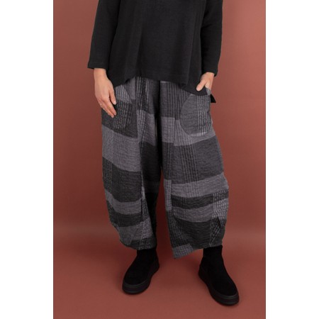 Mama B Pace S Antracite Check Balloon Trouser - Grey
