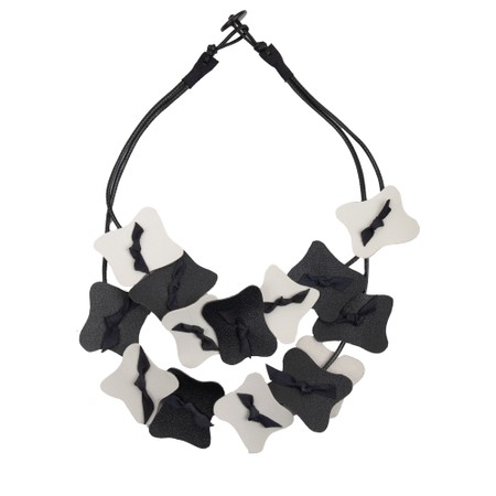 Suzie Blue Monochrome Leather Necklace - Black