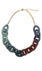 Suzie Blue Mulberry Multi Linked Horn Loop Necklace  