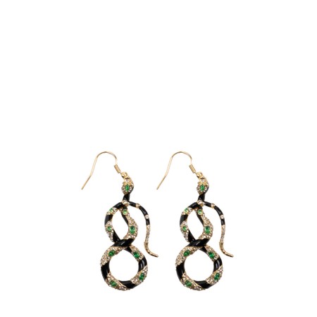 Bill Skinner Bejewelled Snake Drop Earring - Gold