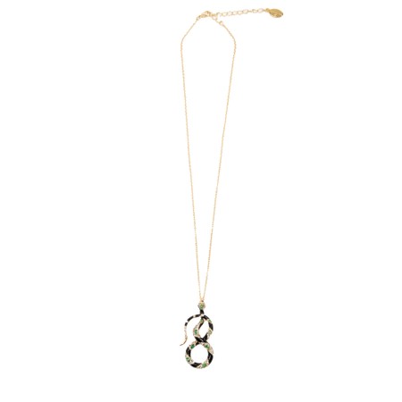 Bill Skinner Bejewelled Snake Pendant Necklace - Gold