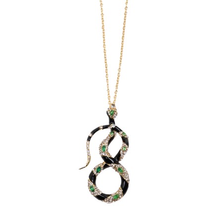 Bill Skinner Bejewelled Snake Pendant Necklace - Gold