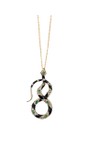 Bill Skinner Gold Bejewelled Snake Pendant Necklace  