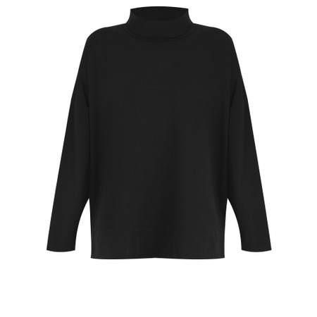 Amazing Woman Ginny Black Cowl Neck Jersey Top - Black