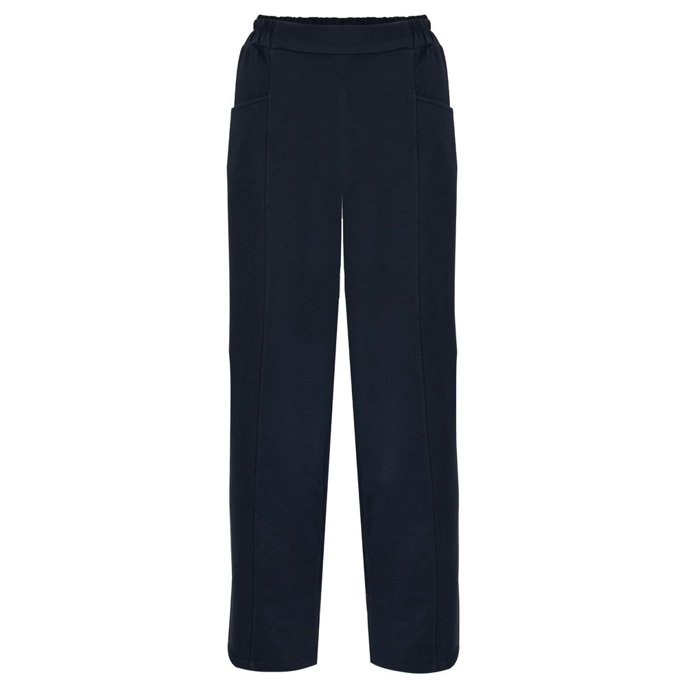 Amazing Woman Gina Dark Navy Long Bubble Jersey Trousers Dark Navy