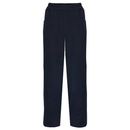 Amazing Woman Gina Dark Navy Long Bubble Jersey Trousers - Blue
