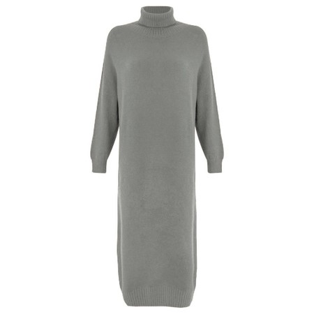 Amazing Woman Paige E Grey Marl Polo Neck Dress - Grey