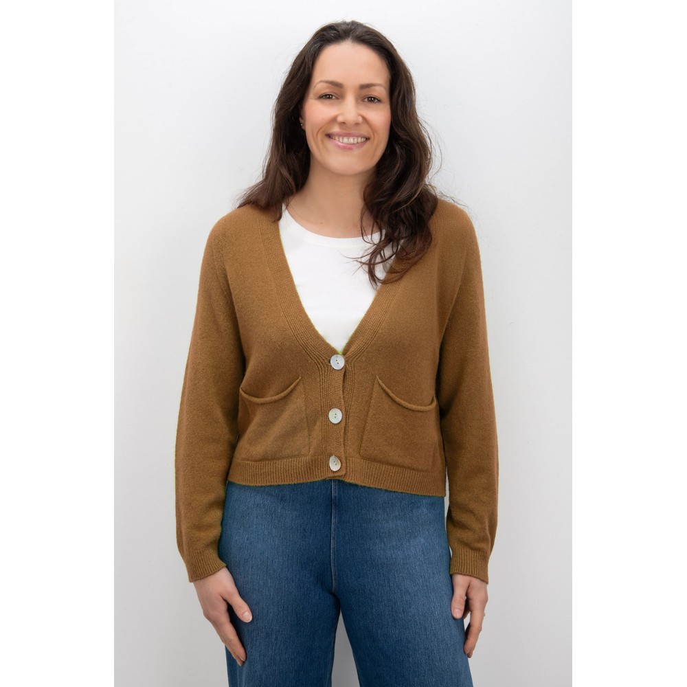 Amazing Woman Pookie Cropped Toast Supersoft Knit Cardigan Toast