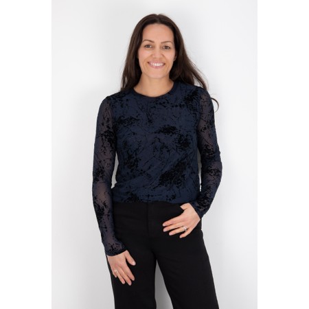 Foil International Velvet Splatter Midnight Print Crew - Blue