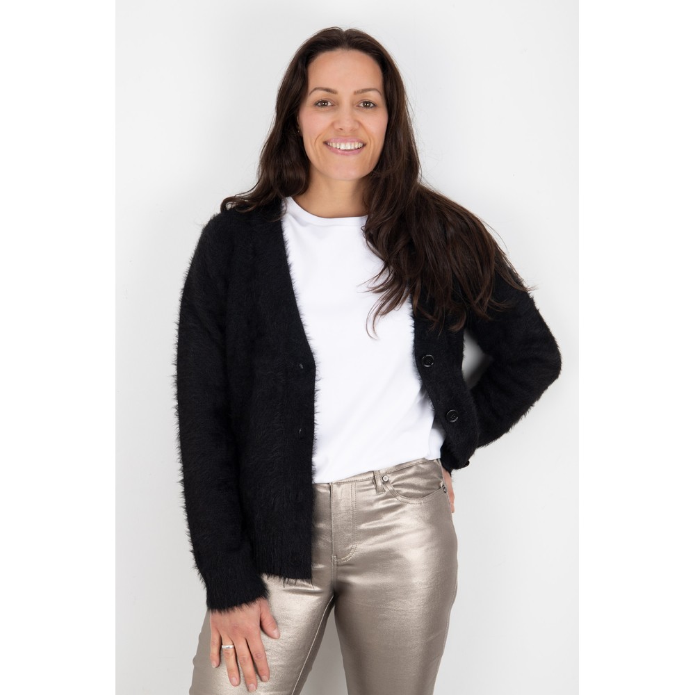 Foil Top Bird Black Cardi Black 